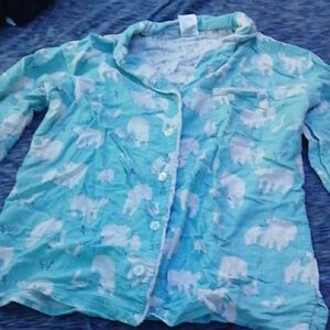 munki munki Blue and White Pajama Top Dreamy Design